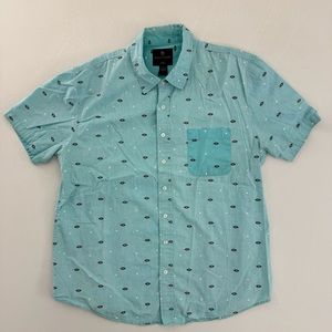 Light Green Shouthouse SS XXL Men’s Button Up Shirt 2XL Vintage Style Print